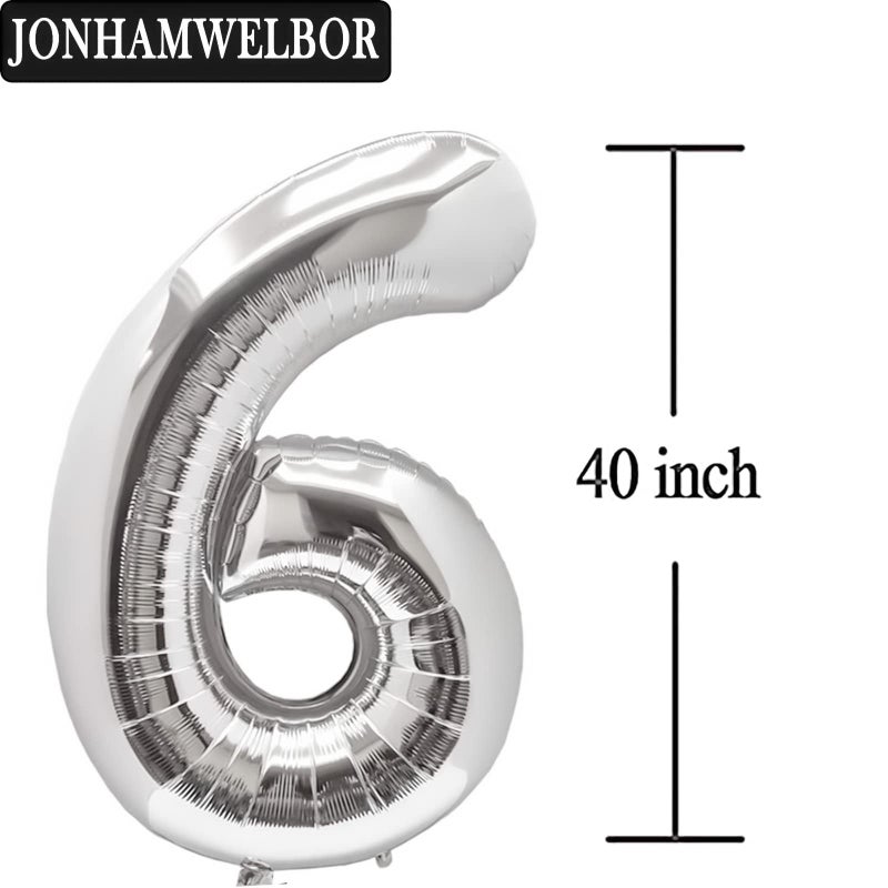 Jonhamwelbor 16 Number Balloons Silver Giant Jumbo Big Large Number 16 Foil Mylar Balloons for Sweet 16th Birthday Party Supplies 16 Anniversary Events Decorations - Image 3